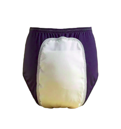 Nappy with a white diaper on a black background