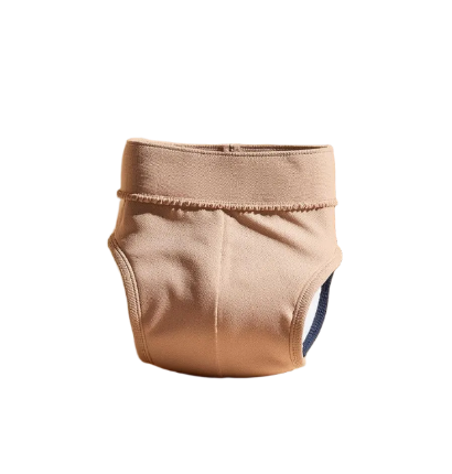 Beige diaper on a beige background